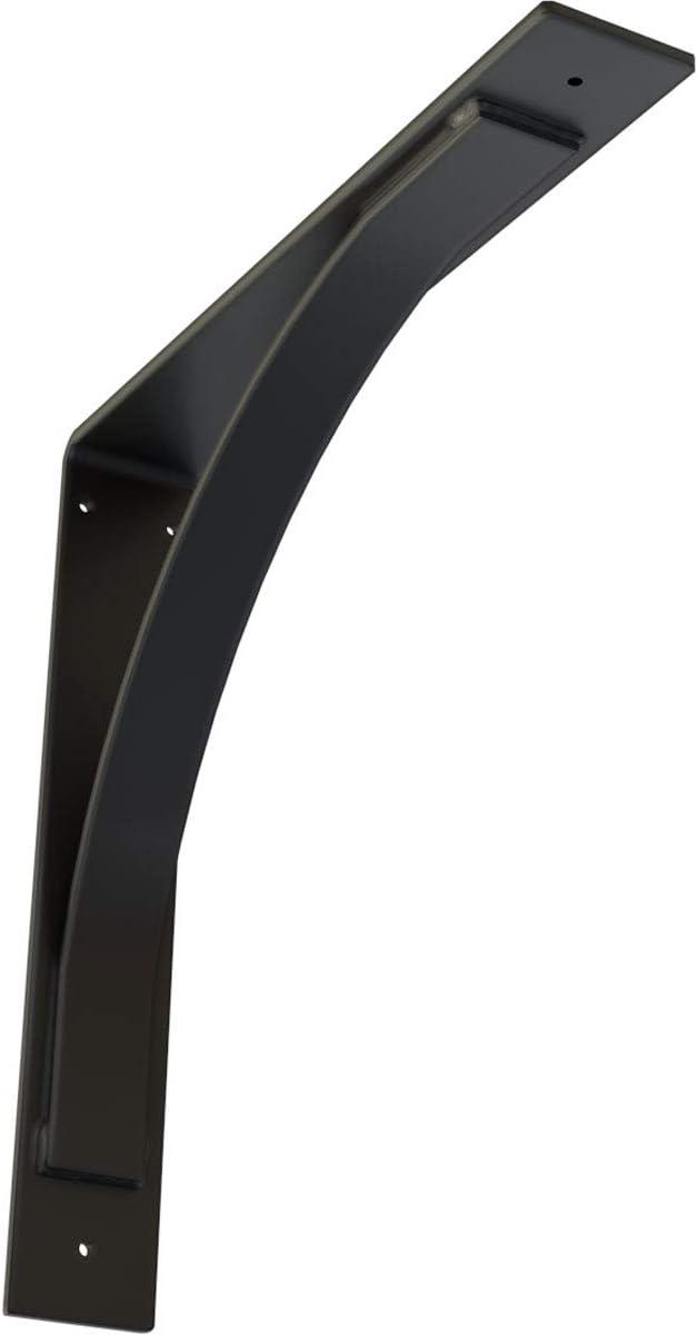 18" Black Powder Coated Steel Shelf Bracket