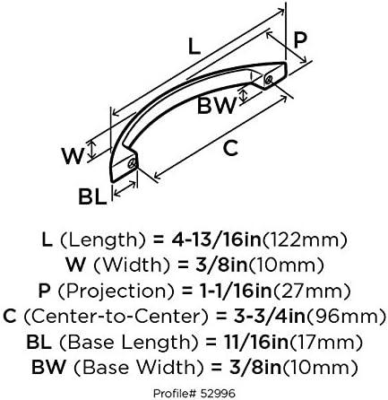 Satin Nickel 3-3/4 Inch Center to Center Bar Pull