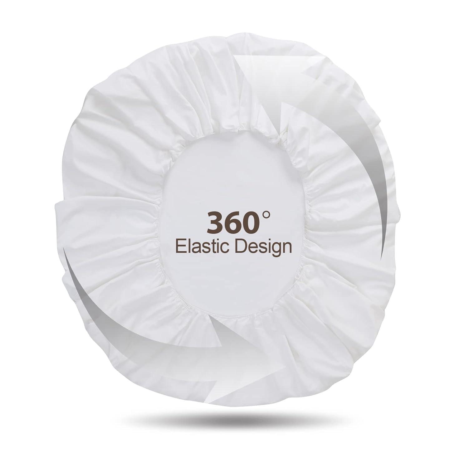 King Size 100% Egyptian Cotton Fitted Sheets 600 Thread Count 16" Deep Pocket, Ultra-Soft Hotel Luxury, Durable, Breathable and Comfy Bottom Sheet (1 Pack King Fitted Sheet, White)