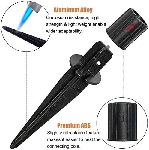 8 Pack Metal Stake Solar Lights Replacement Spike - Outdoor Ground Stakes for Garden Lights Landscape Yard Pathway Patio Lamps Pole, 0.78 * 5.3 inch