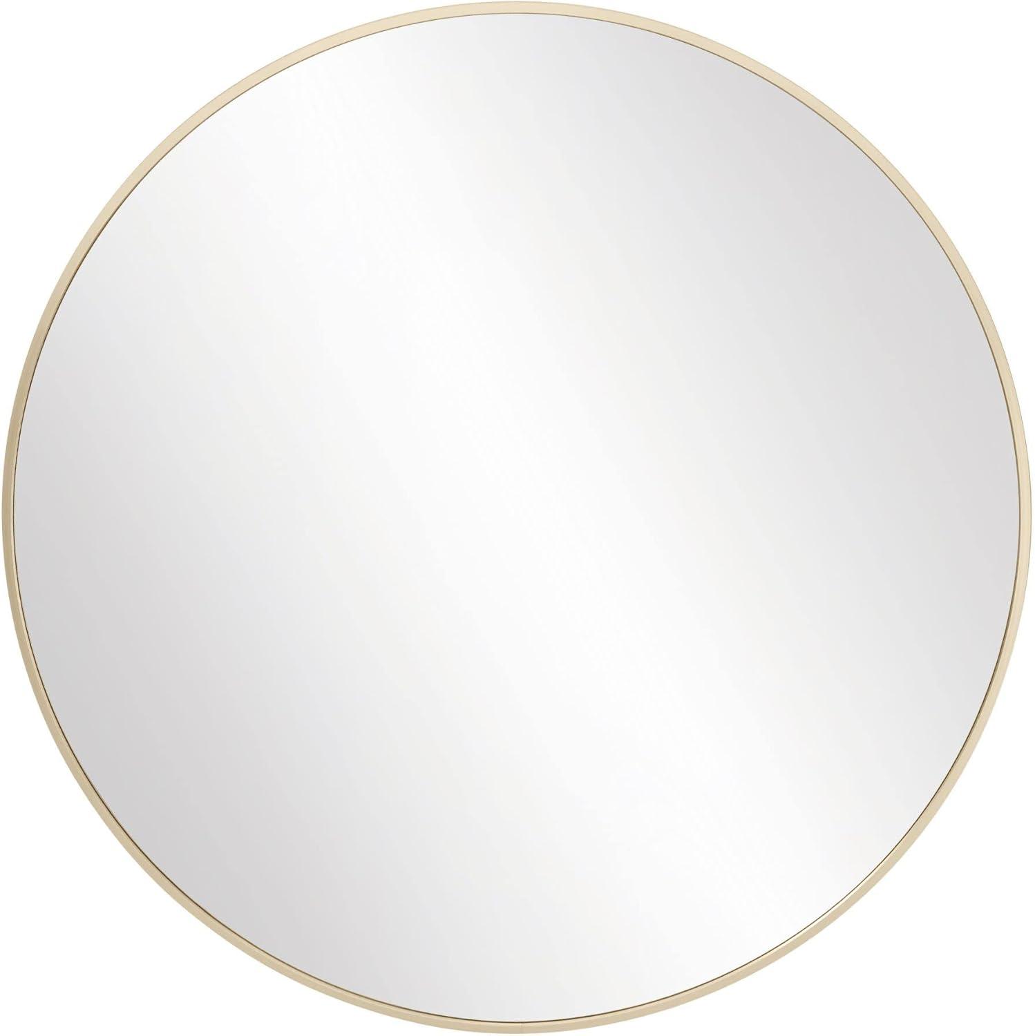 Design House Kenna Round Wall Mirror with Gold Metal Frame-24-inch