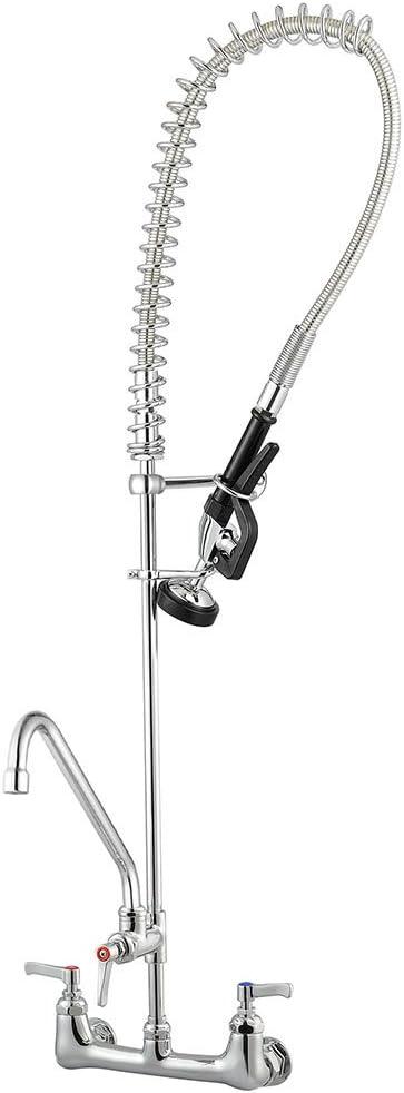 Aquaterior 44" Commercial Pre-Rinse Kitchen Faucet 12" Add-on Spout Wall Mount CUPC NSF CEC