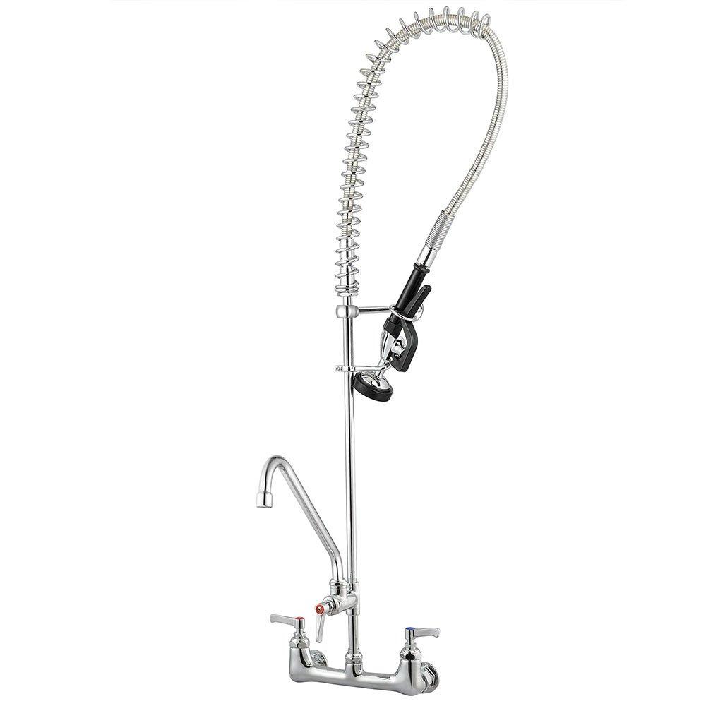 Aquaterior 44" Commercial Pre-Rinse Kitchen Faucet 12" Add-on Spout Wall Mount CUPC NSF CEC