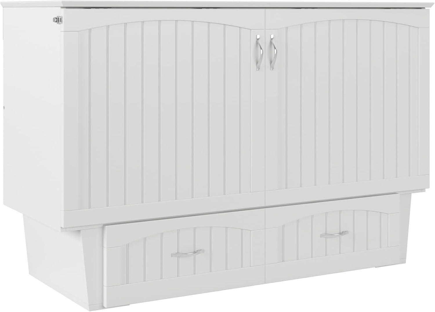 Queen Nantucket Murphy Bed Chest USB Turbo Charger White - AFI
