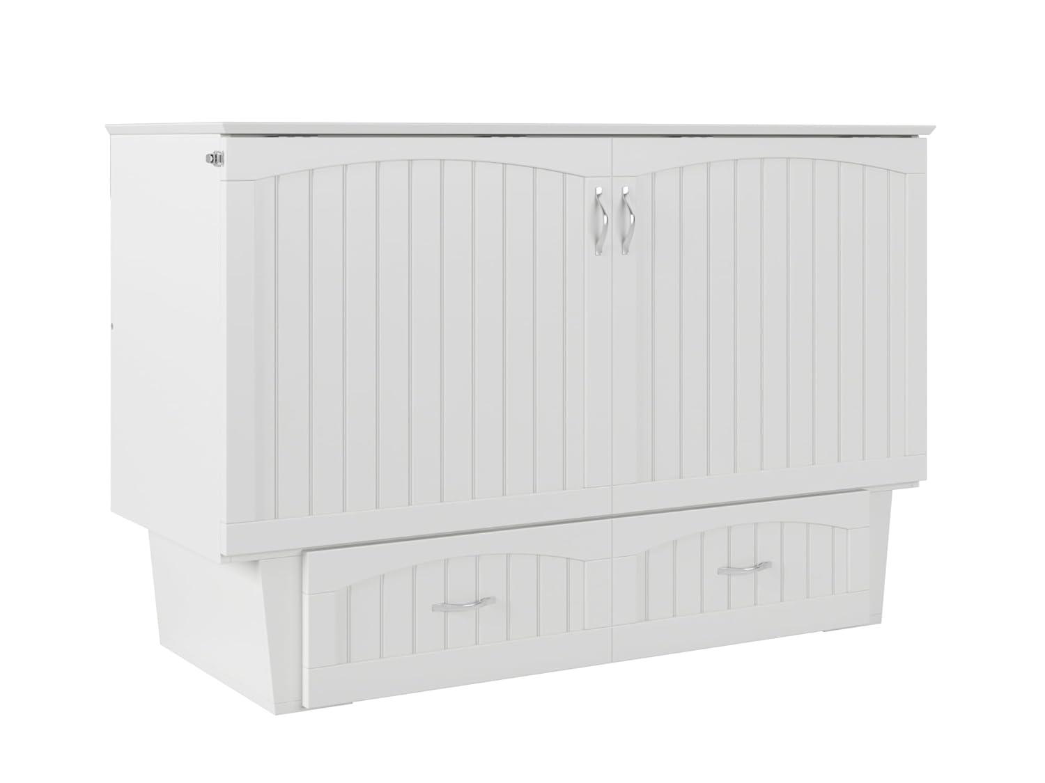 Queen Nantucket Murphy Bed Chest USB Turbo Charger White - AFI