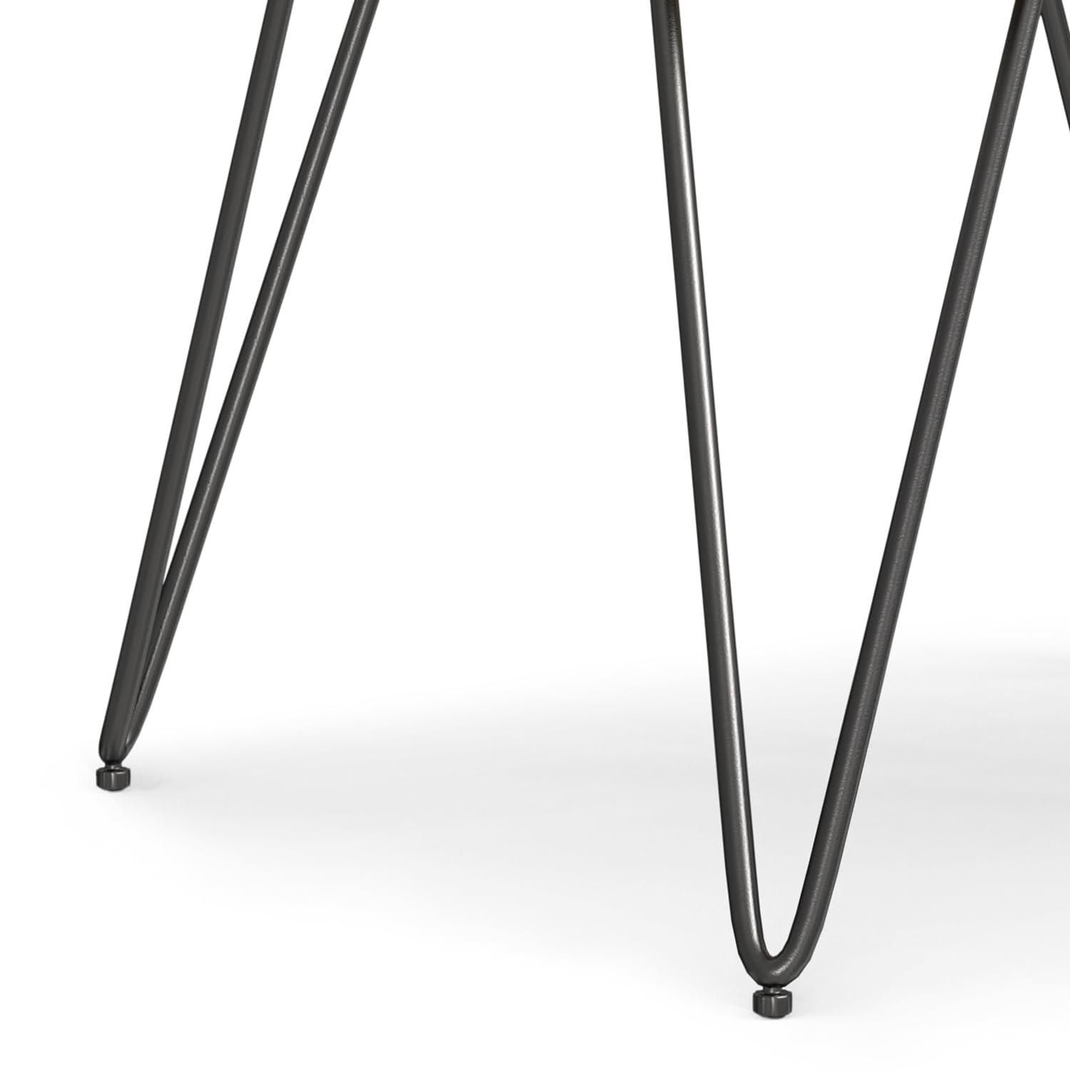 Hunter 22"W Solid Wood Industrial Square End Table with Hairpin Legs and Open Storage