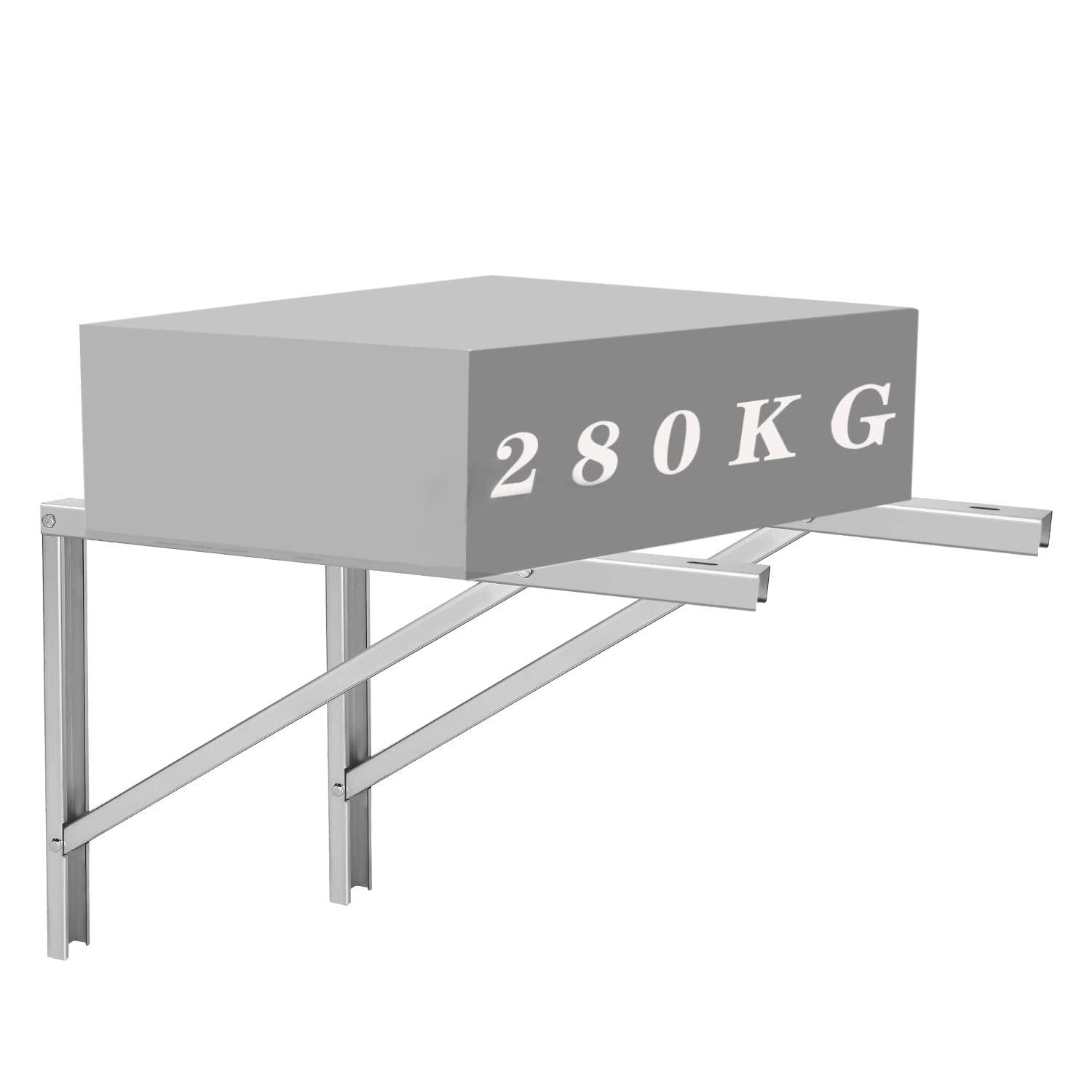 Popmoon Wall Mounting AC Brackets up to 440lb/200kg Split Air Conditioner Bracket 21 5/8" Lx16 H Bracket Air Conditioner Bracket Set Adjustble 9000 Btu to 36000 Btu