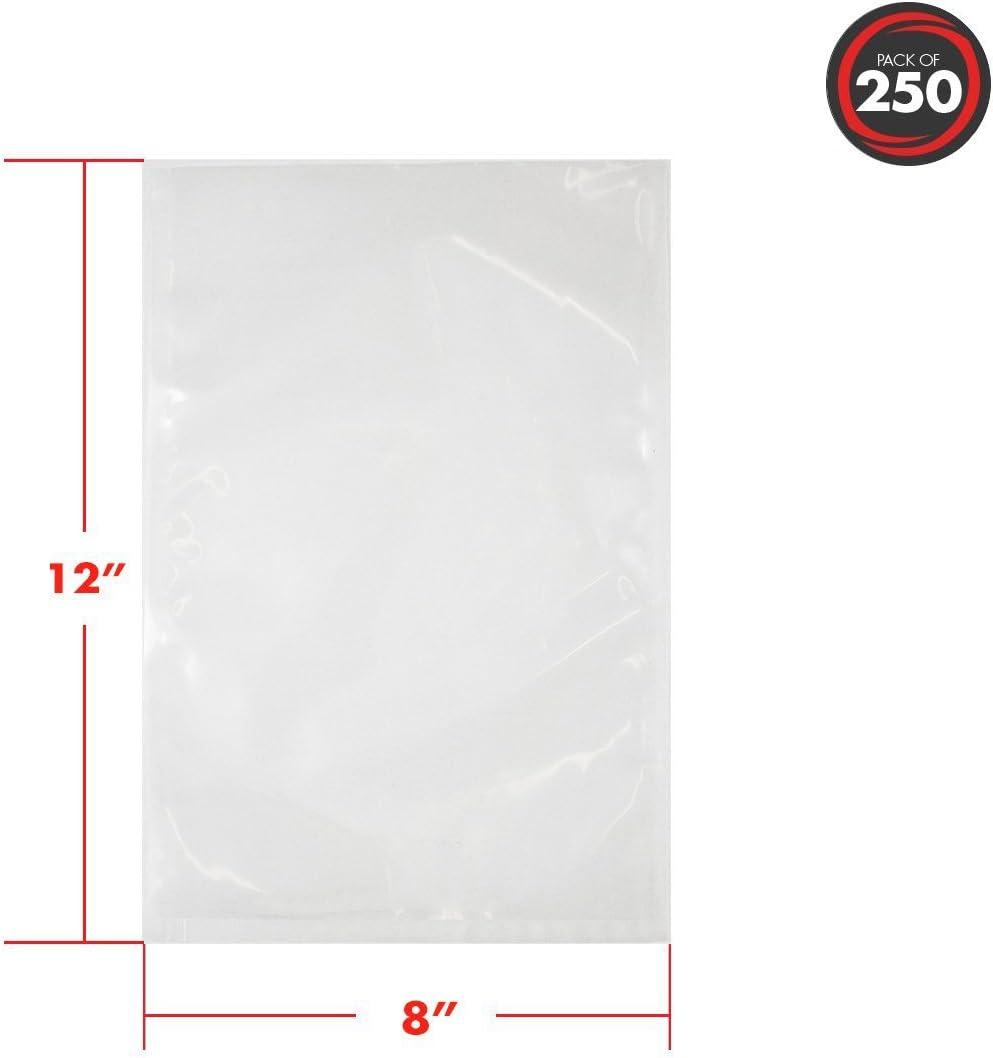 8 x 12 Inch Clear BPA-Free Vacuum Sealer Bags, Pack of 250