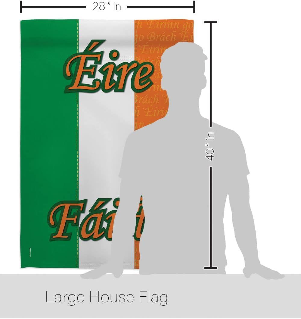 Patriotic Ireland 2-Sided Vertical House Flag, 28 x 40 Inch Polyester