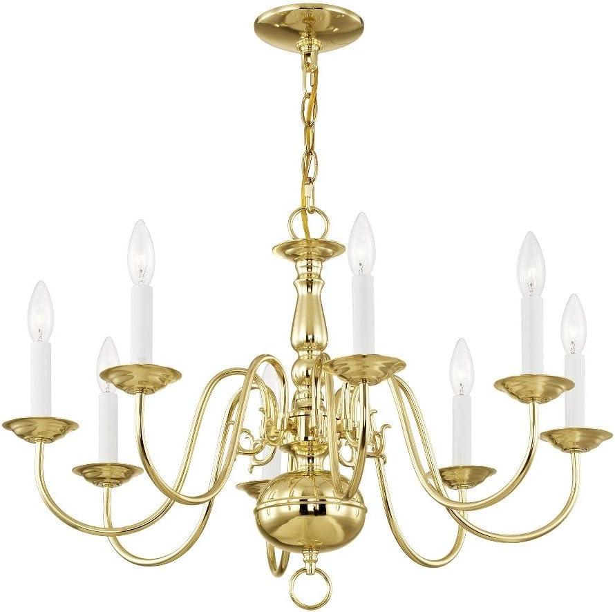 Livex Lighting Williamsburgh 8 - Light Chandelier in  Polished Brass