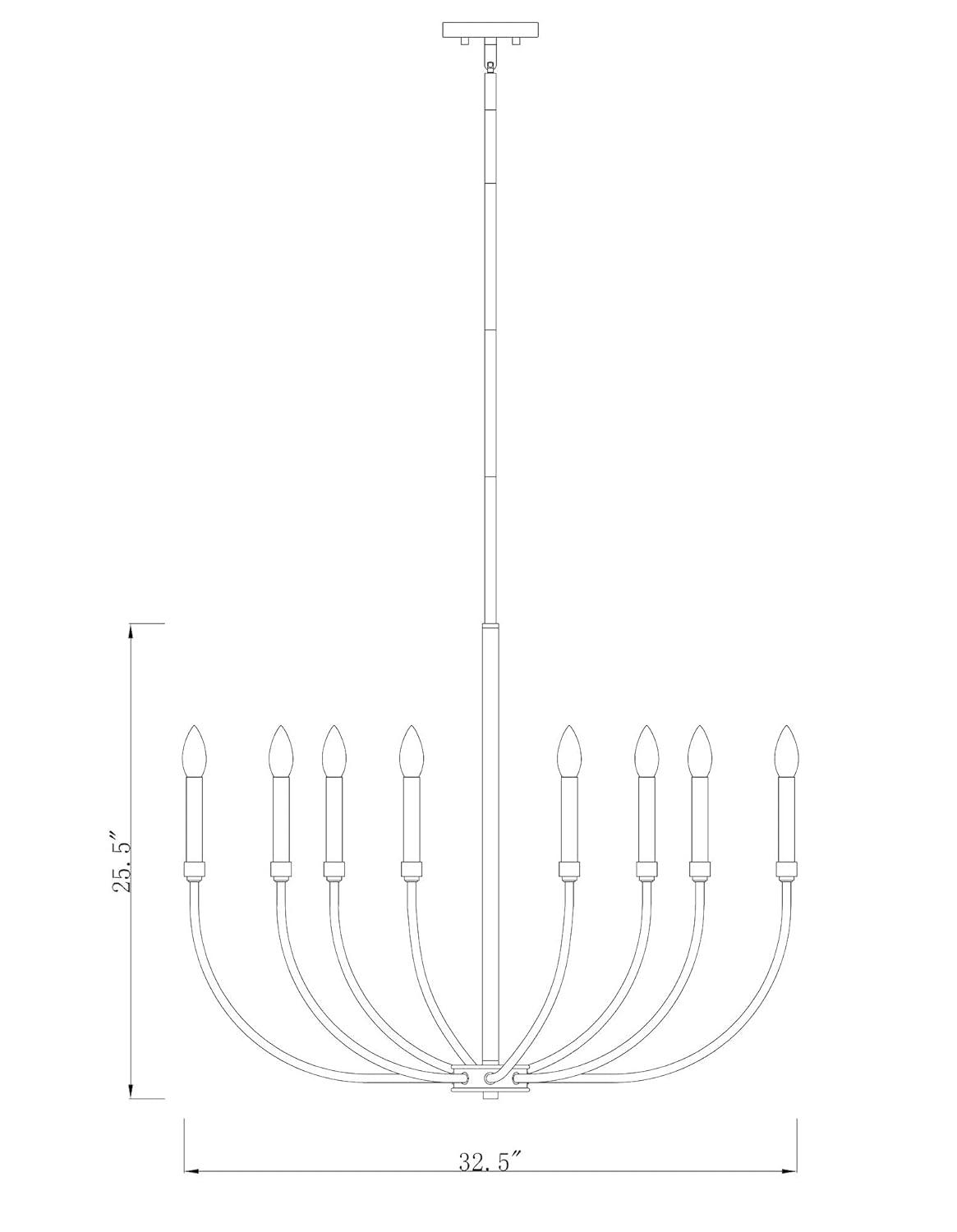 Z-Lite Haylie 8 - Light Chandelier in  Matte Black/Olde Brass