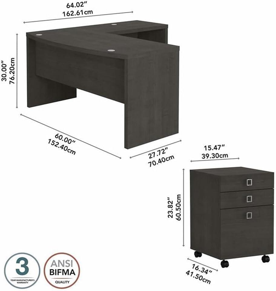 Bush Business Furniture Echo 3 L-Shaped Computer Desk Office Set
