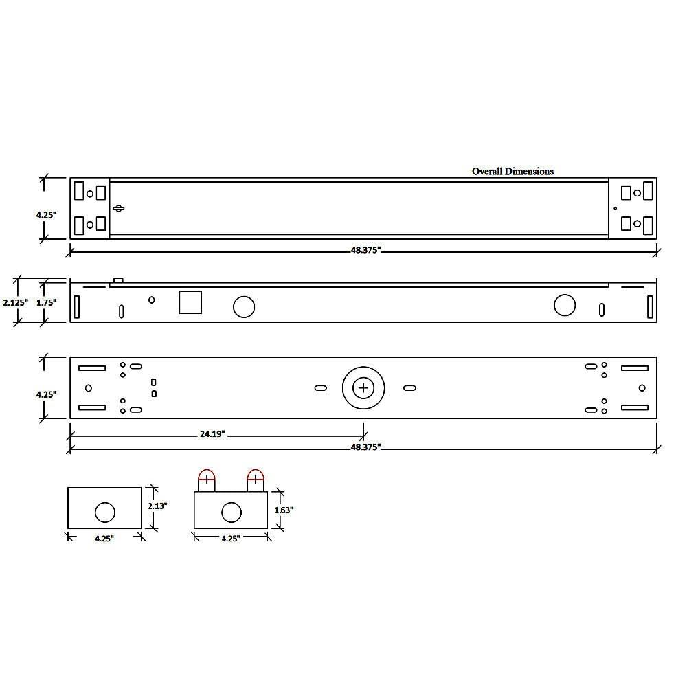 4 ft White LED Strip Light Fixture with 2 Tubes