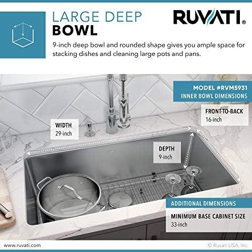 Ruvati Rvm5931 Modena 31" Undermount Single Basin Stainless Steel Kitchen Sink - Stainless