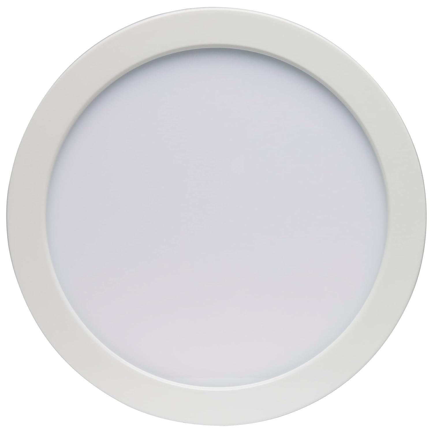 Satin White 9" LED Flush Mount with Brushed Nickel Finish