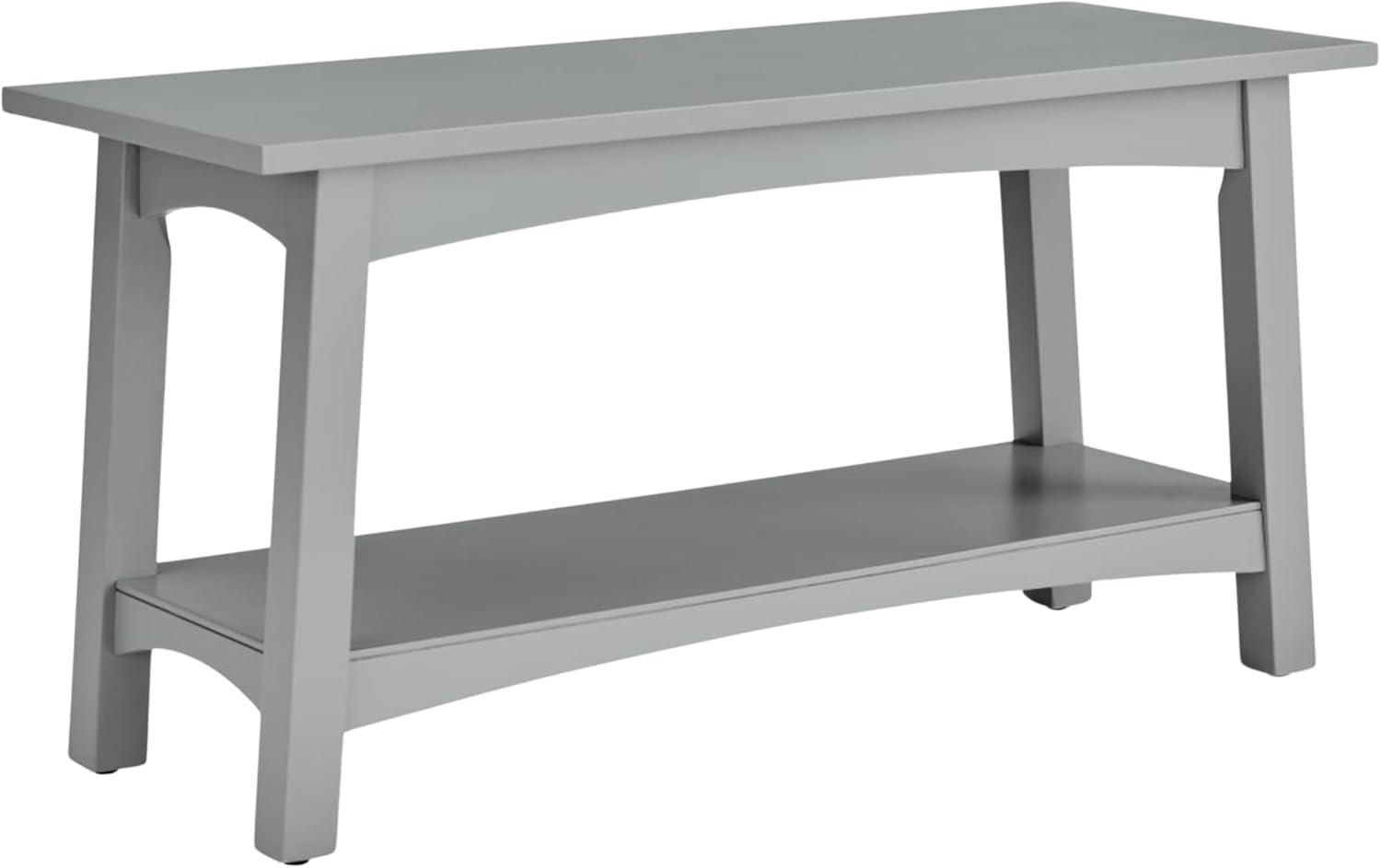 Alaterre Craftsbury 36 in. Sturdy Pine Wood Entryway Bench, Open Design Accent Furniture, Gray