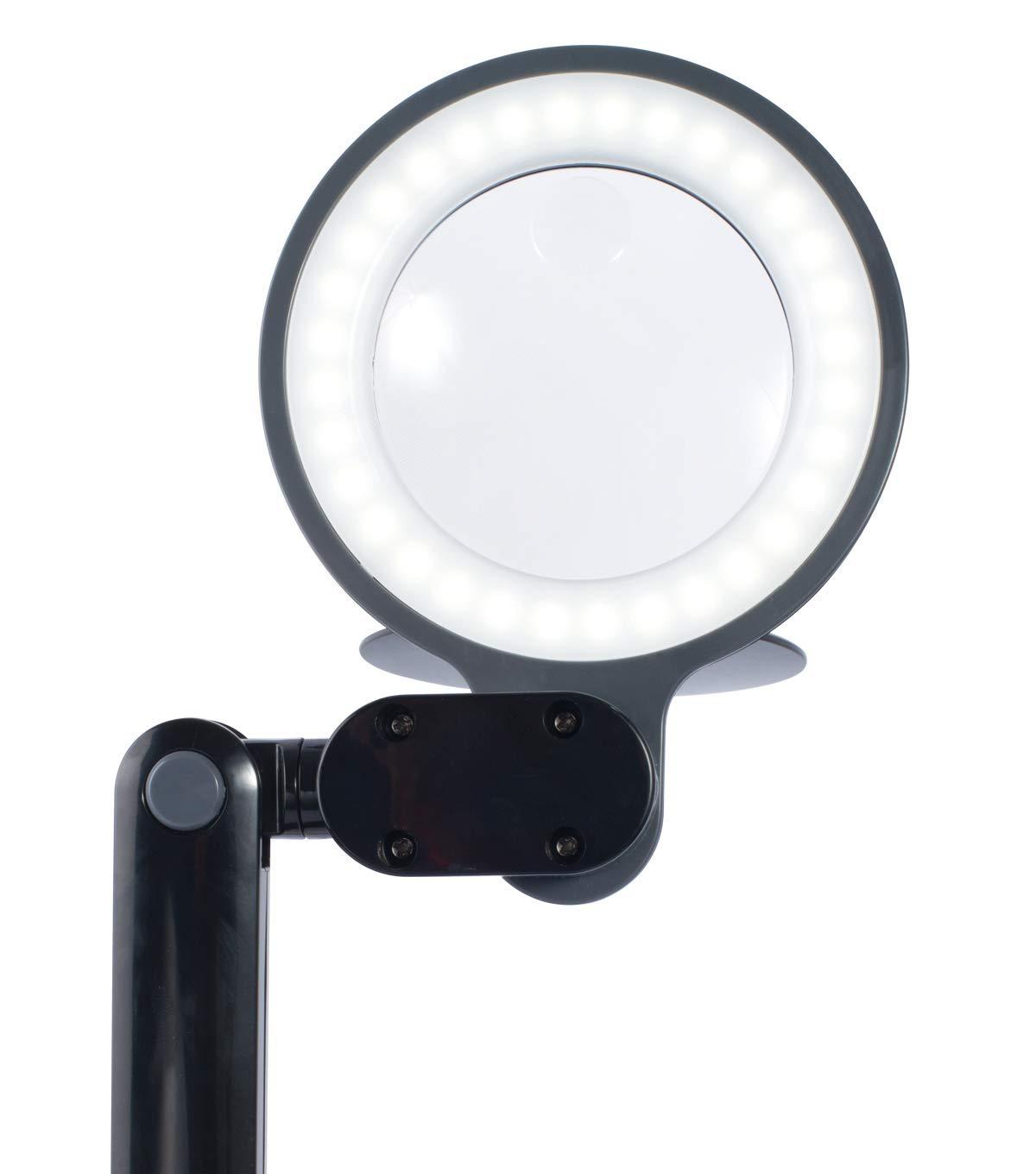 OttLite OttLite Space Saving LED Magnifier Desk Lamp - 1.75x Optical Grade Magnifier, Pivoting Head