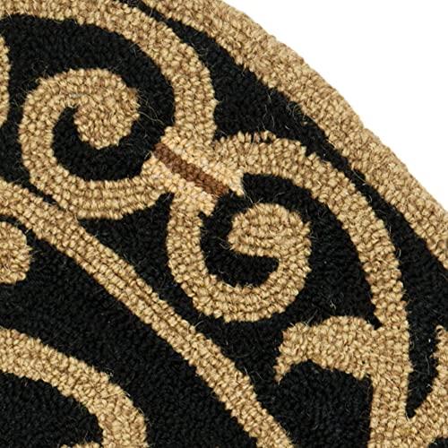 SAFAVIEH Chelsea Aragon Geometric Borders Wool Area Rug, Ivory/Dark Blue, 2'6" x 4'