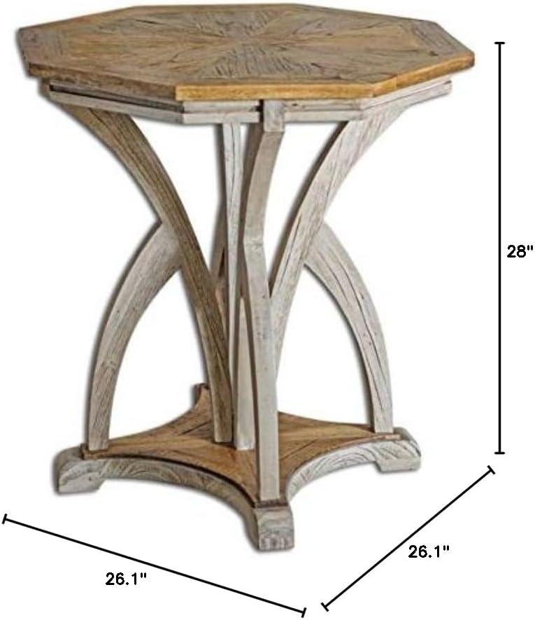 Uttermost Ranen Aged White and Mango Side Table