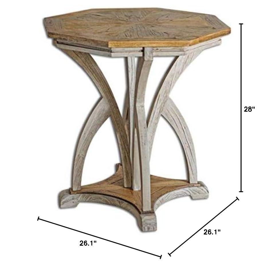 Uttermost Ranen Aged White and Mango Side Table