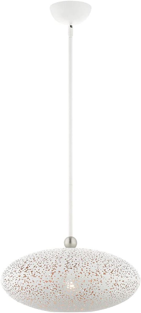 Livex Lighting Charlton 1 - Light Pendant in  White/Brushed Nickel