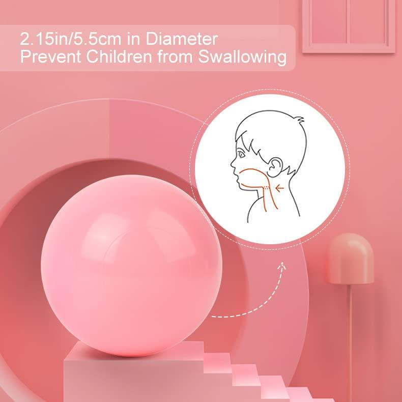 Anvazise 100Pcs Ball Pit Balls Thickened Eco-friendly Smooth Reusable Bite-resistant Hand-on Ability PE Material Macaron Color Pit Balls Kindergarten Toy