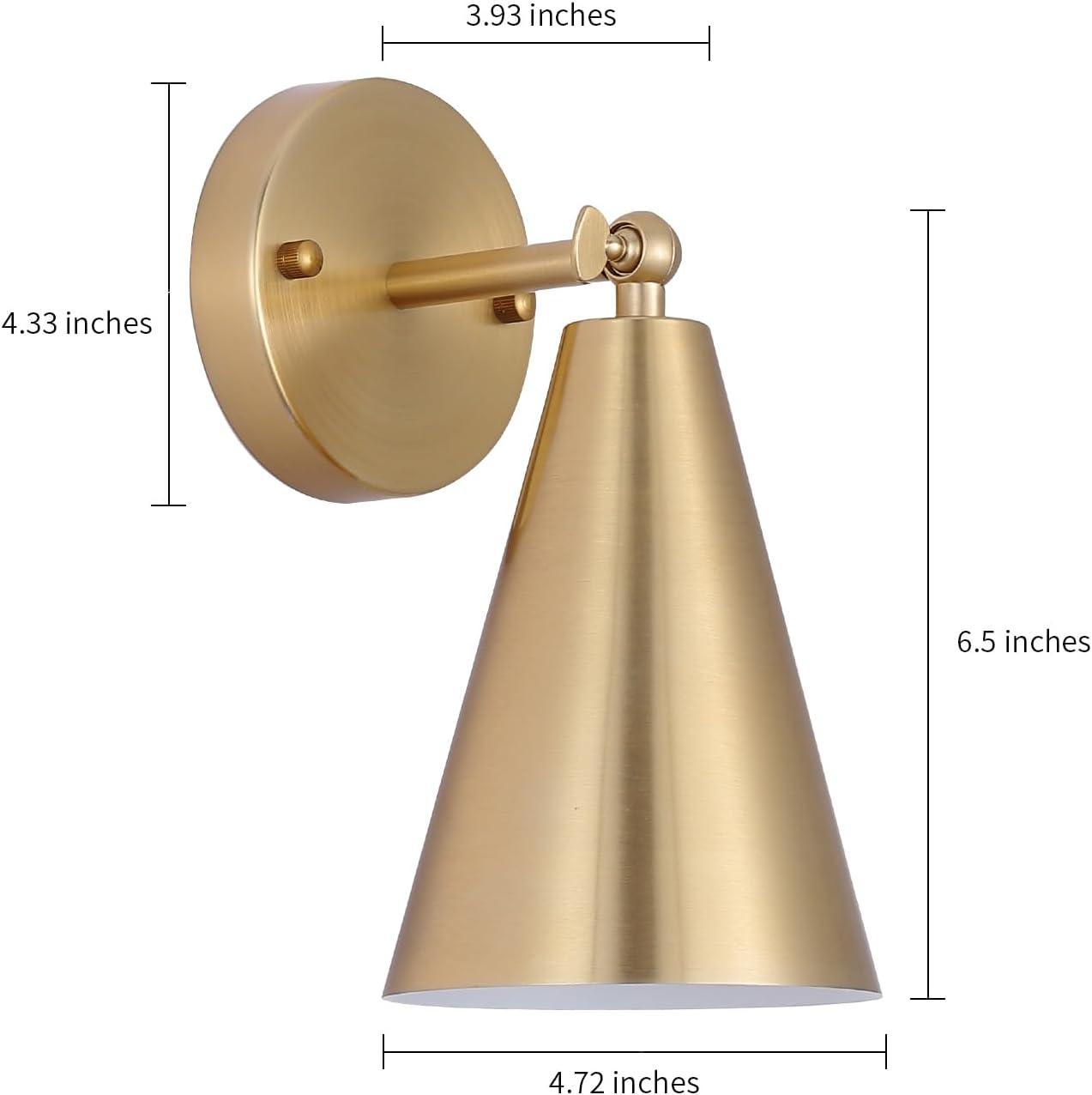 Gold Swing Arm Wall Lamp Set Of 2, Modern Adjustable Wall Mounted Sconce