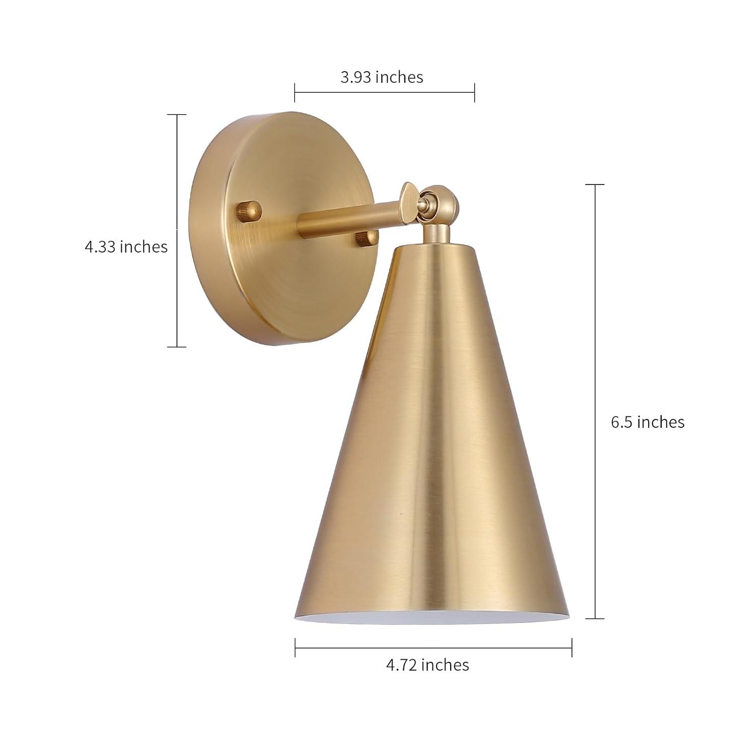 Gold Swing Arm Wall Lamp Set Of 2, Modern Adjustable Wall Mounted Sconce