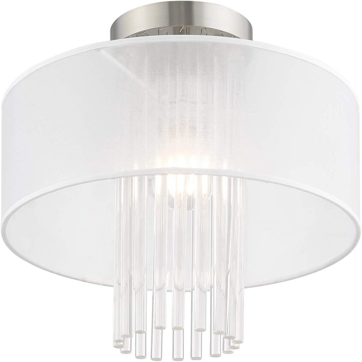 Livex Lighting Alexis 1 - Light Flush Mount in  Brushed Nickel