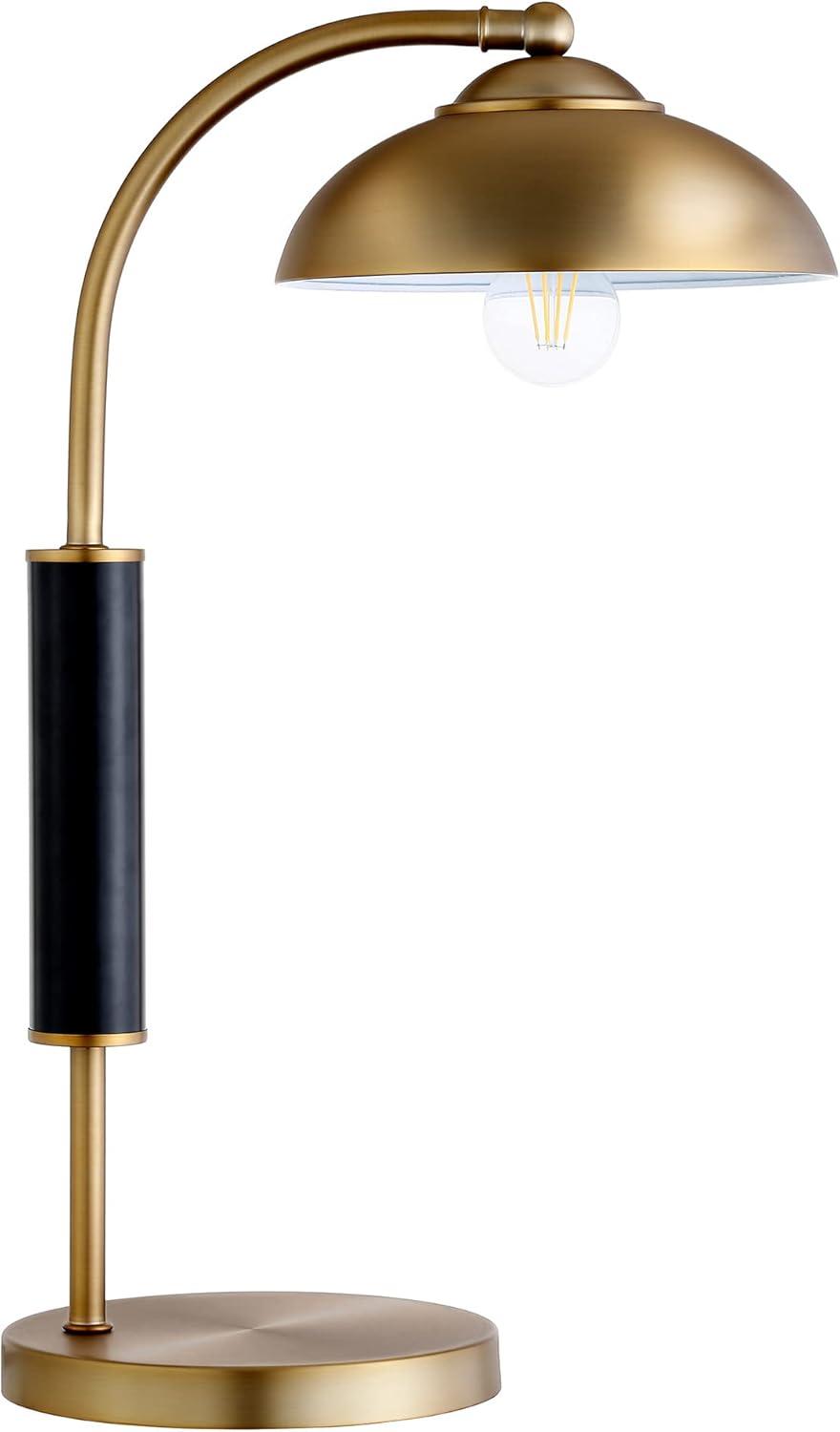 Henn&Hart 9" Brass/Matte Black Metal Table Lamp