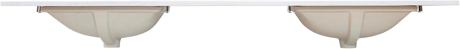 Altair Salerno 73" Double Bathroom Vanity Top in High Gloss White Stone Finish with Sink