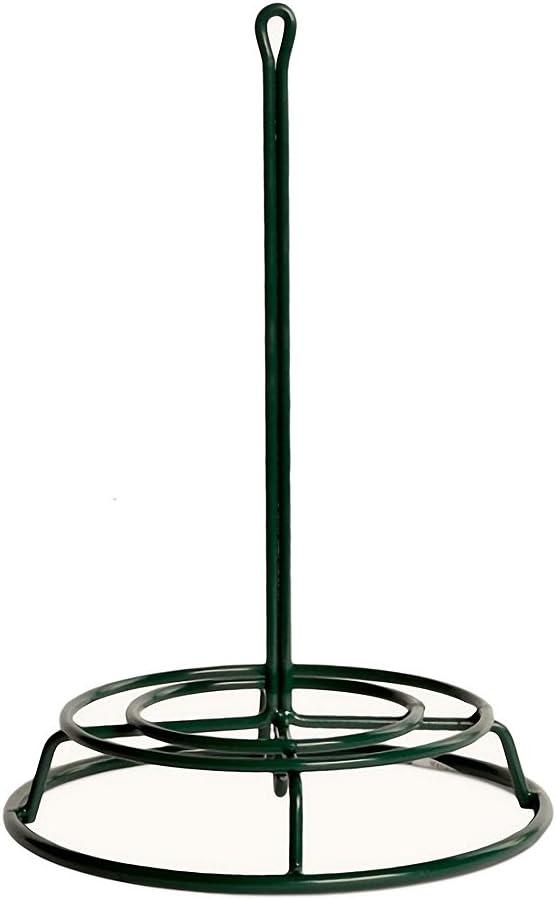 Green Metal Hanging Bird Seed Cylinder Feeder