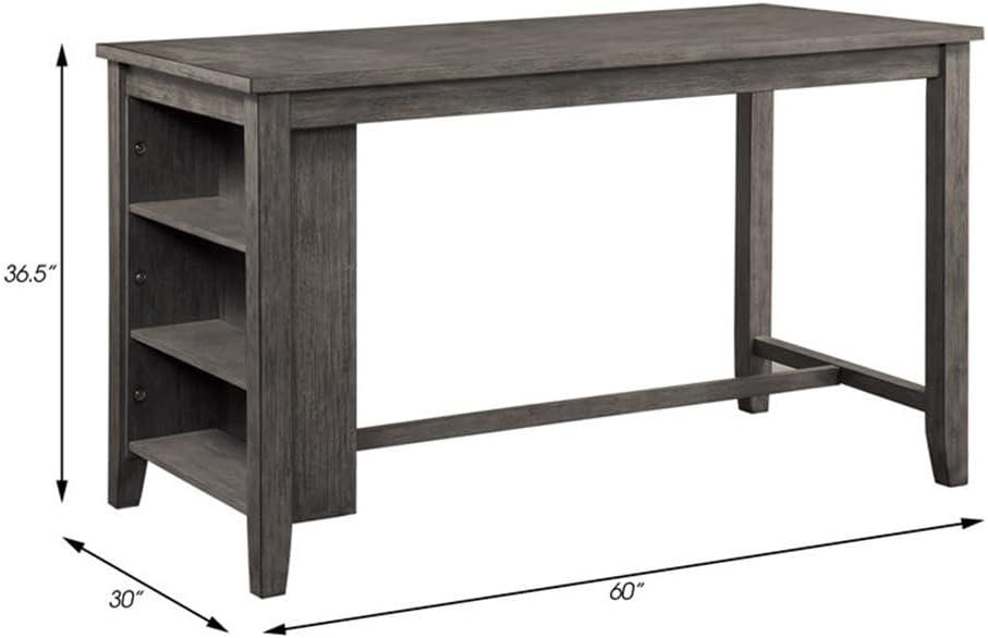 HMLIFE Modern Counter Height Table With Built-In Shelves