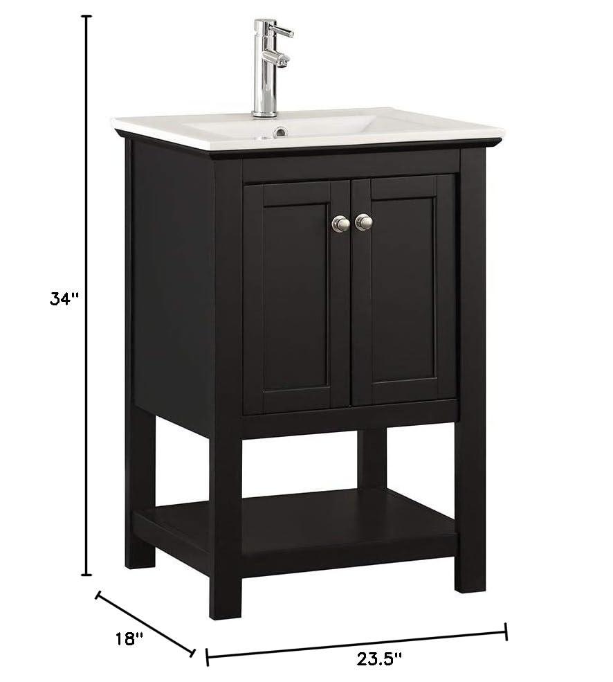 Manchester 24" Freestanding Single Sink Bathroom Vanity with Integrated Sink (Faucet Not Included)
