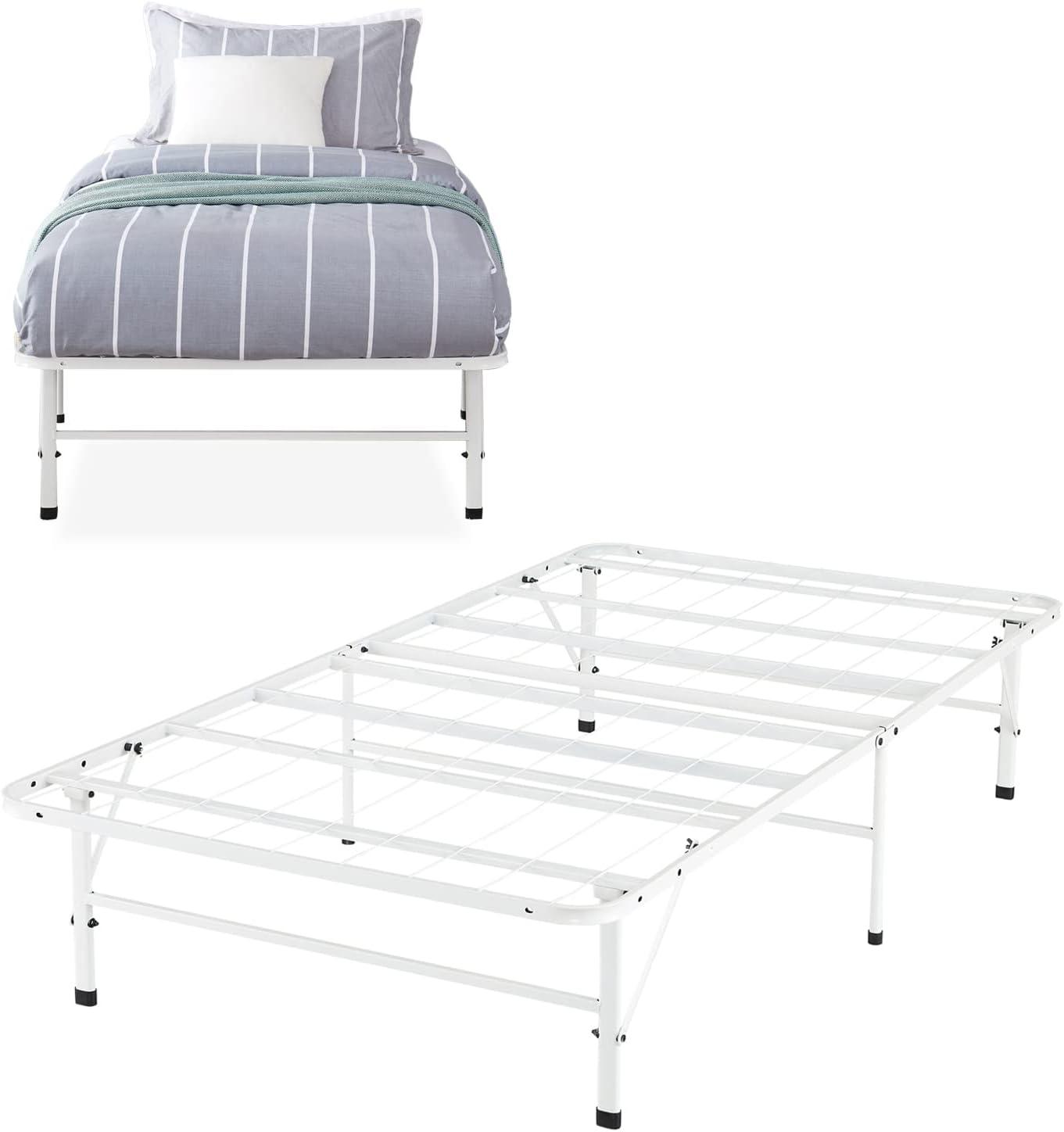 Muscoy 14" Foldable Steel Bed Frame, No Box Spring Needed, Underbed Storage , Easy Assembly