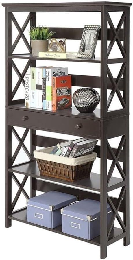 Convenience Concepts Oxford 5-Tier Bookcase with Drawer, Multiple Finishes