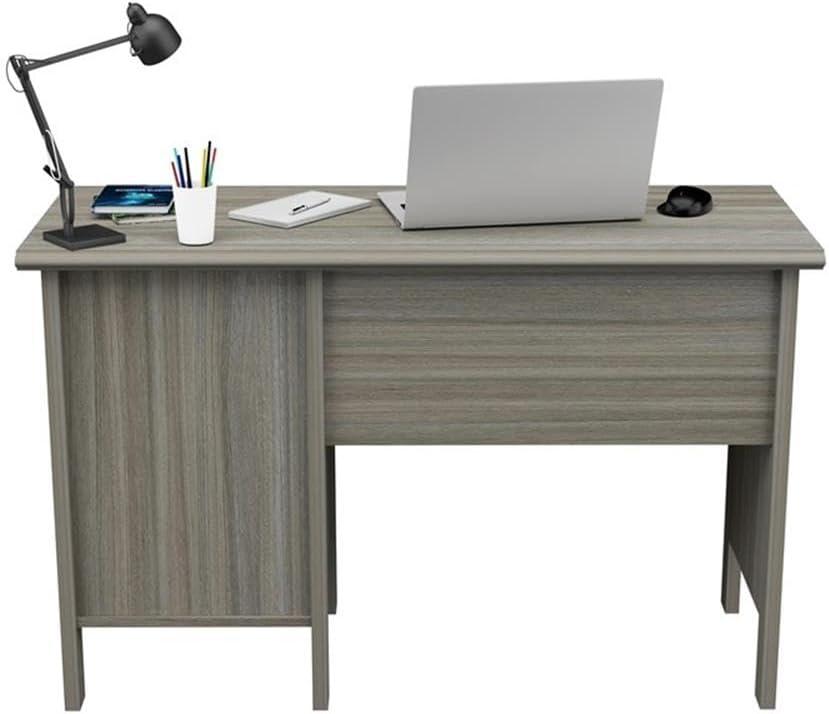 47" Computer Desk Smoked Oak - Inval: Home Office Furniture with Keyboard Tray & File Storage