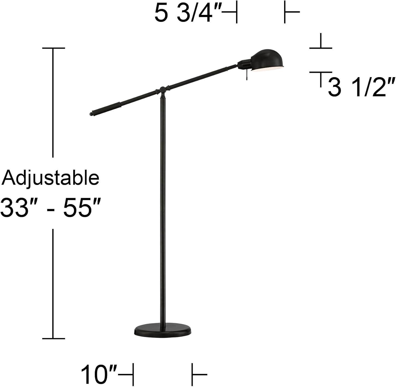 Dawson 55" Dark Bronze Adjustable Pharmacy Floor Lamp