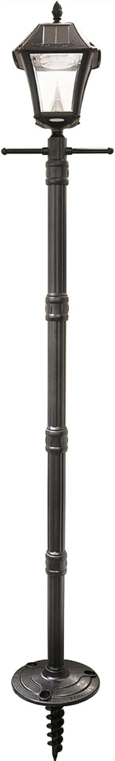 Gama Sonic Baytown II Solar Lamp Post with EZ Anchor - Black Finish