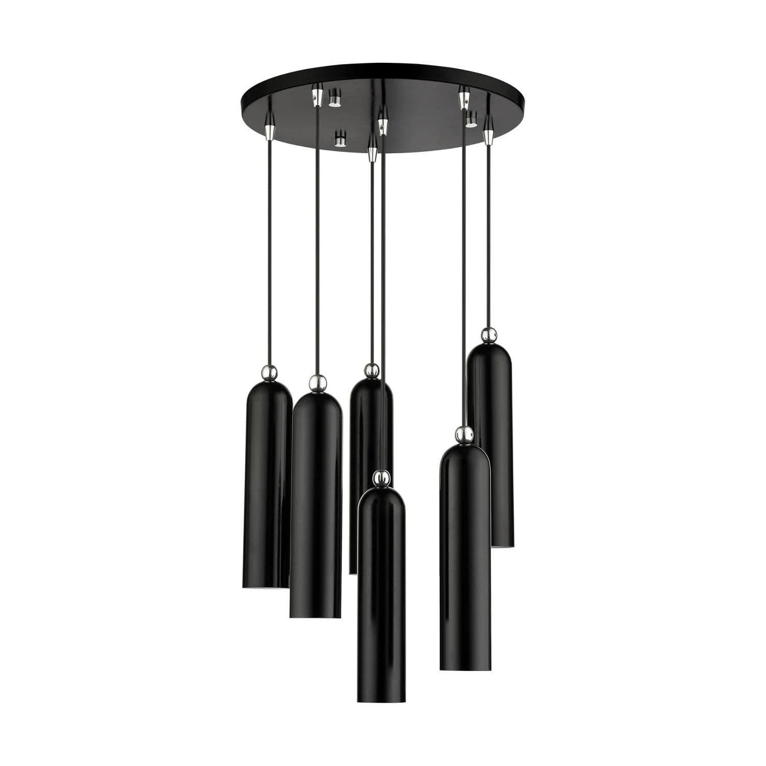 Livex Lighting Ardmore 6 - Light Pendant in  Shiny Black