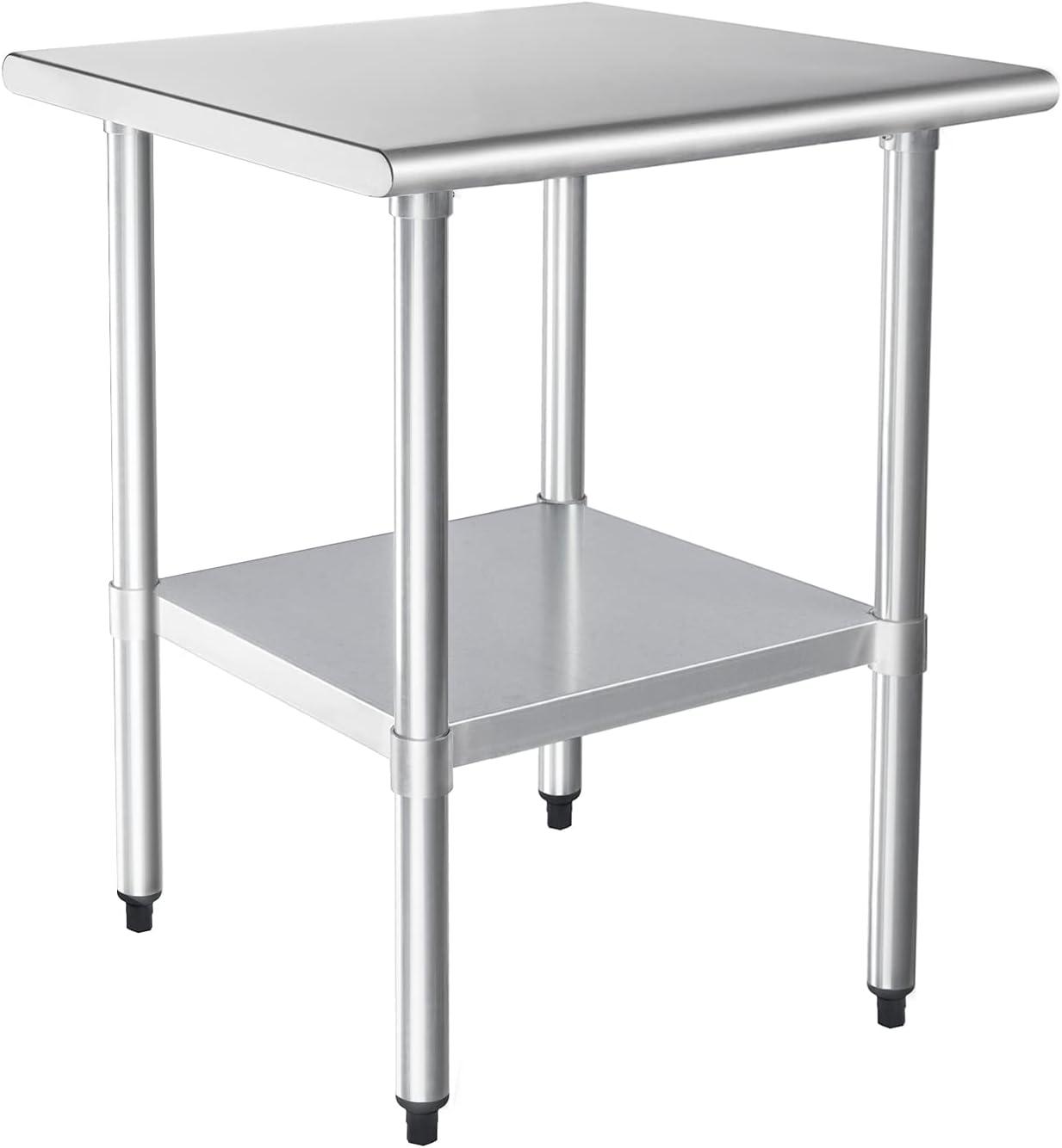 Stainless Steel Table with Undershelf. Metal Prep Table. NSF.