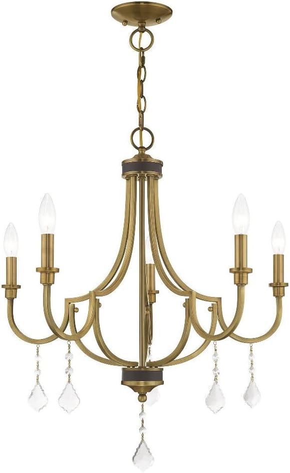 Livex Lighting Glendale 5 - Light Chandelier in  Antique Brass