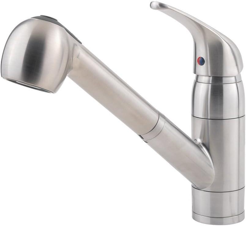 Stainless Steel Pull-Out Spray Deck Mount Kitchen Faucet