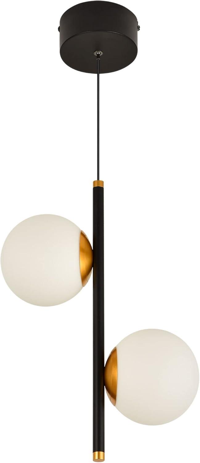 Capri 11-in 100-277V 2-Light ETL Certified Integrated LED Height Adjustable Globe Pendant Light