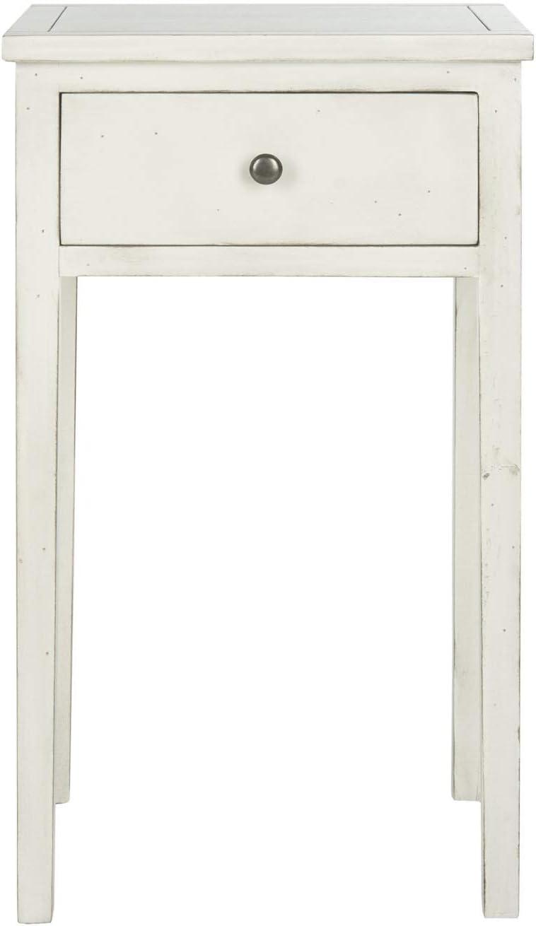 SAFAVIEH Abel Nightstand With Storage Drawer White Birch