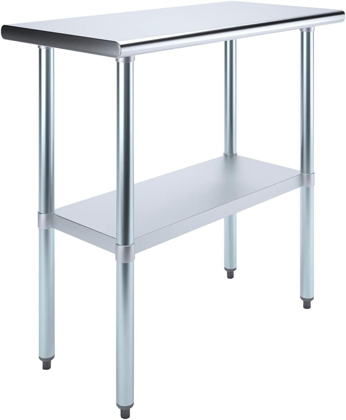 Stainless Steel Work Table with Undershelf. Metal Prep Table. NSF - Certified