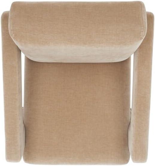 Safavieh  Couture Taylor Modern Velvet Accent Chair - 27 in. W x 35 in. D x 30 in. H Light Brown