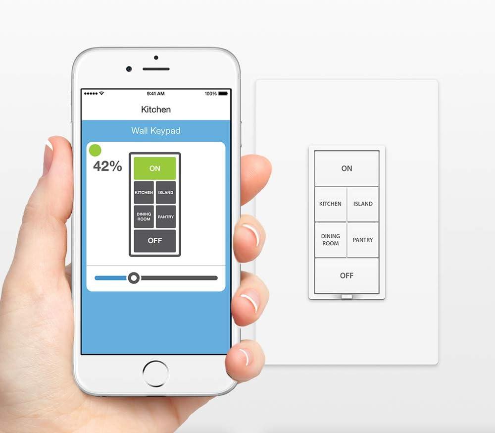 Insteon Smart Dimmer 6-Button Keypad, KeypadLinc in-Wall Controller, 2334-232 (White) - Insteon Hub Required for Voice Control with Alexa & Google Assistant