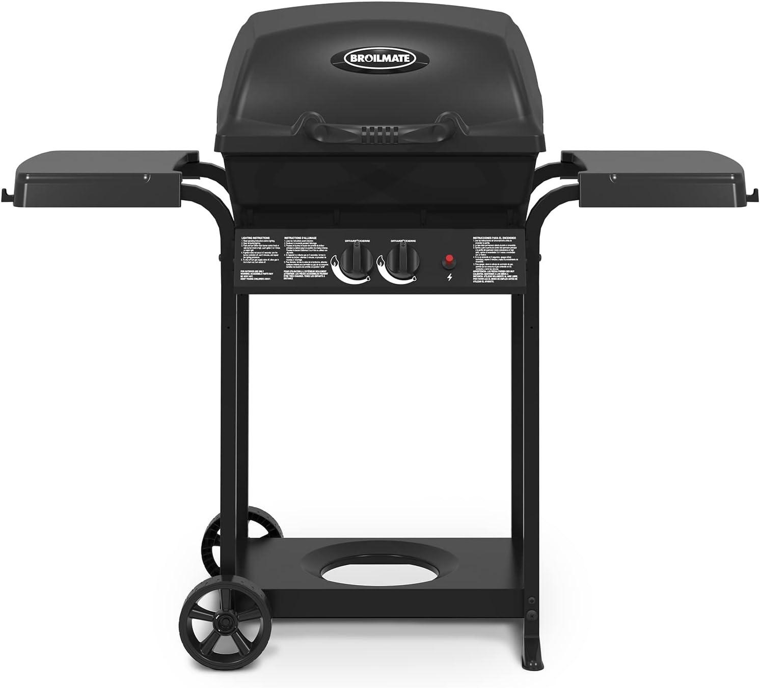 Black 2-Burner Liquid Propane Gas Grill with Steel Frame