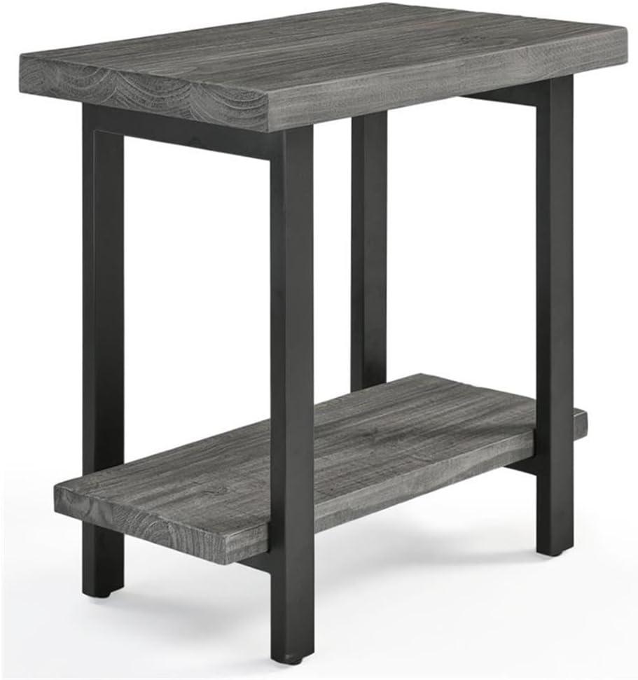 Pomona Metal and Reclaimed Wood End Table Slate Gray - Alaterre Furniture